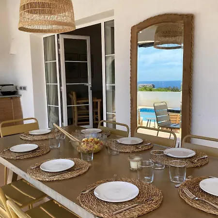Fully Renovated Paput Menorca With Pool, Airco And Fabulous Seaview Dağ evi Binibeca
